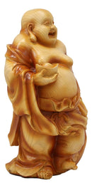 Ebros Feng Shui Hotei Happy Buddha Holding Gold Ingot Figurine 8.5" H