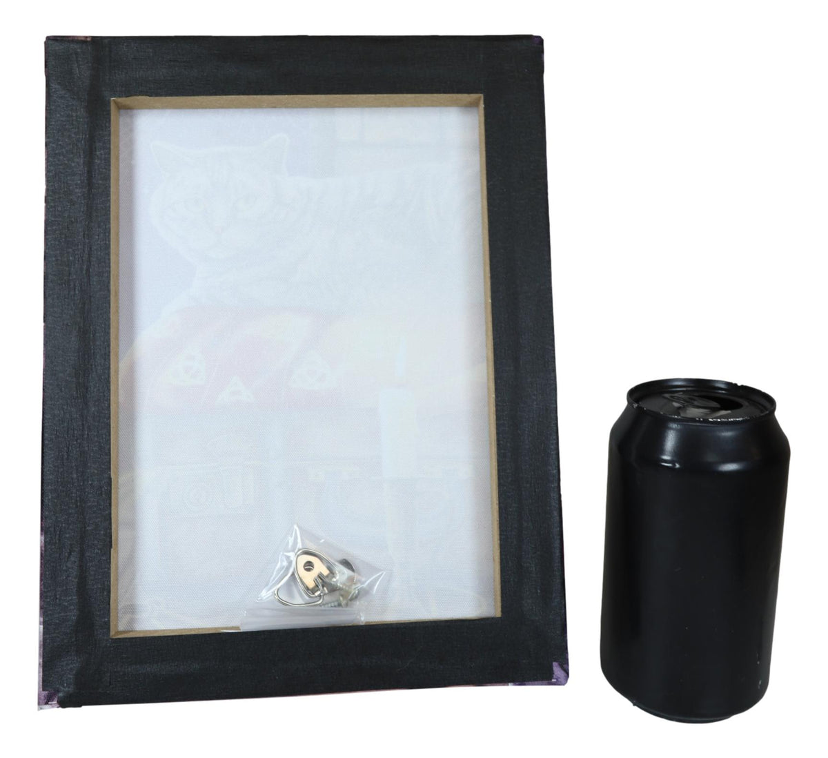Wicca The Keeper of Secrets Cat by Candle And Keys Wood Framed Canvas Wall Decor