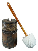 Western Country Cowboy On Horses With Floral Pattern Toilet Brush and Holder Set