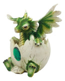 May Birthstone Dragon Egg Statue 4.75"Tall Green Emerald May Birthstone Gem