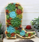 Southwestern Desert Cactus Succulent Flowers Cowboy Boot Wall Plaque Decor Art