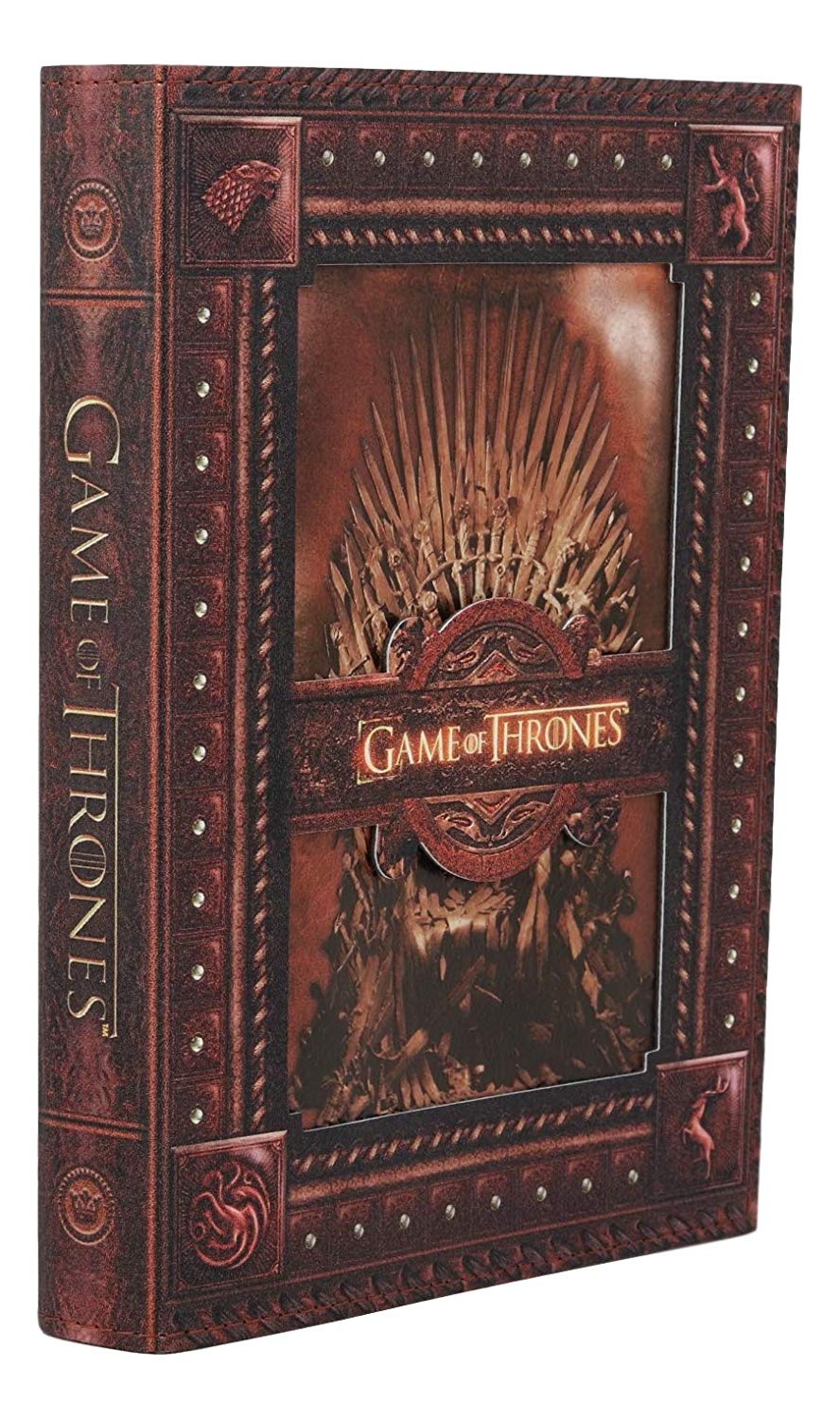 Game of Thrones The Iron Throne And Stag Lion Wolf Dragon Embossed Journal 5"x7" - Ebros Gift