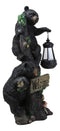 Ebros Climbing Black Bear Cubs Garden Light Welcome Statue Figurine Solar LED Lantern