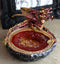 Ebros Red Double Headed Hydra Dragon On Ruby Quartz Crystal Quarry Ashtray Figurine