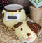 Ebros Ceramic Adorable Fat Puppy Dog With Brown Eye Patch And Bone Collar Cookie Jar