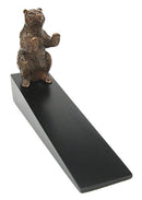 Ebros Gift Brass Metal Grizzly Brown Bear Door Stop Stopper Wedge Home Decor