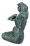Ebros Gift 6.5" Tall Nautical Siren Mermaid Holding Starfish Cast Iron Rustic Verdigris Vintage Patina Finish Statue Ocean Goddess Princess Coastal Beach Under The Sea Mermaids Decorative Accent