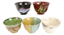 Pack Of 5 Made In Japan Colorful Gradient Art Kiln Natural Glazed Ceramic Bowls