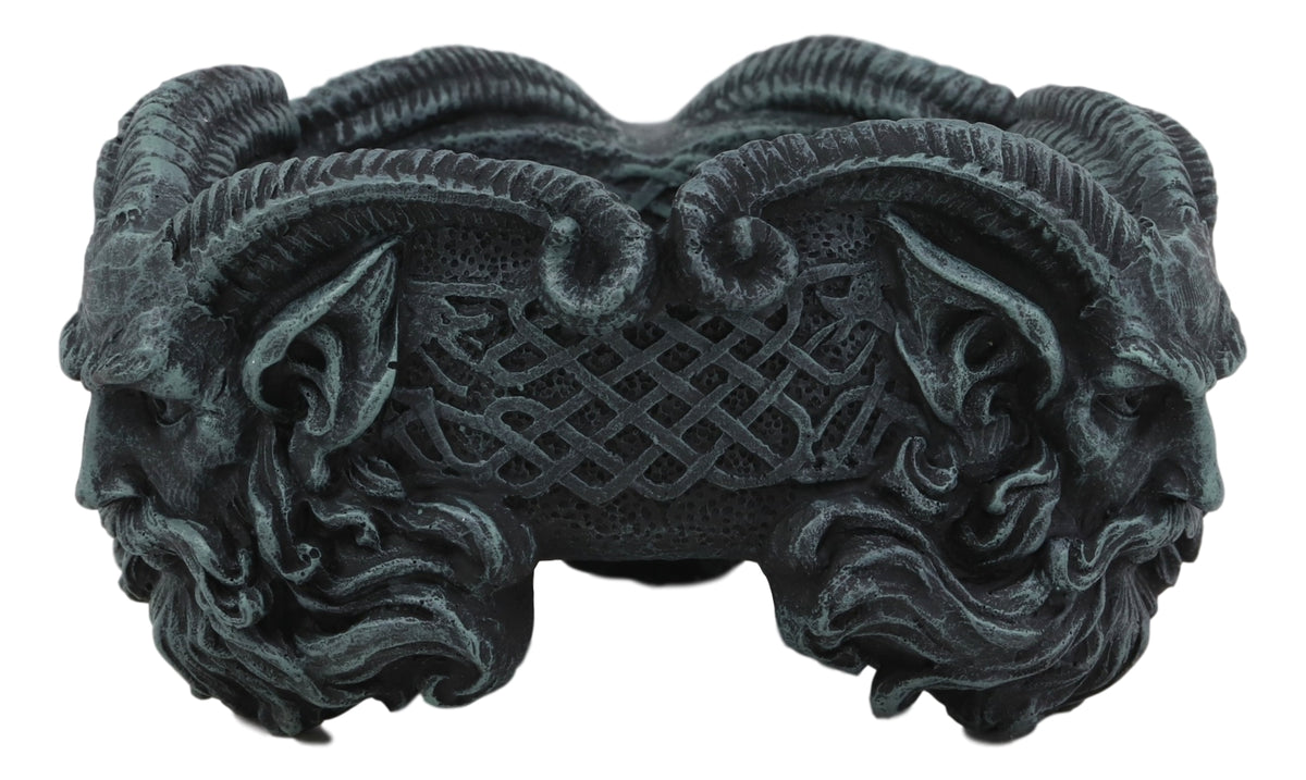Ebros Greek God Three Faces of Pan Cigarette Ashtray with Celtic Knotwork Symbol - Ebros Gift
