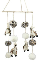 Fiona Walker England Handmade Organic Pretty Llama Nursery Mobile For Baby Room