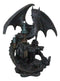Stone Dragon With Open Wings Guarding Medieval Castle On Mountain Rocks Figurine
