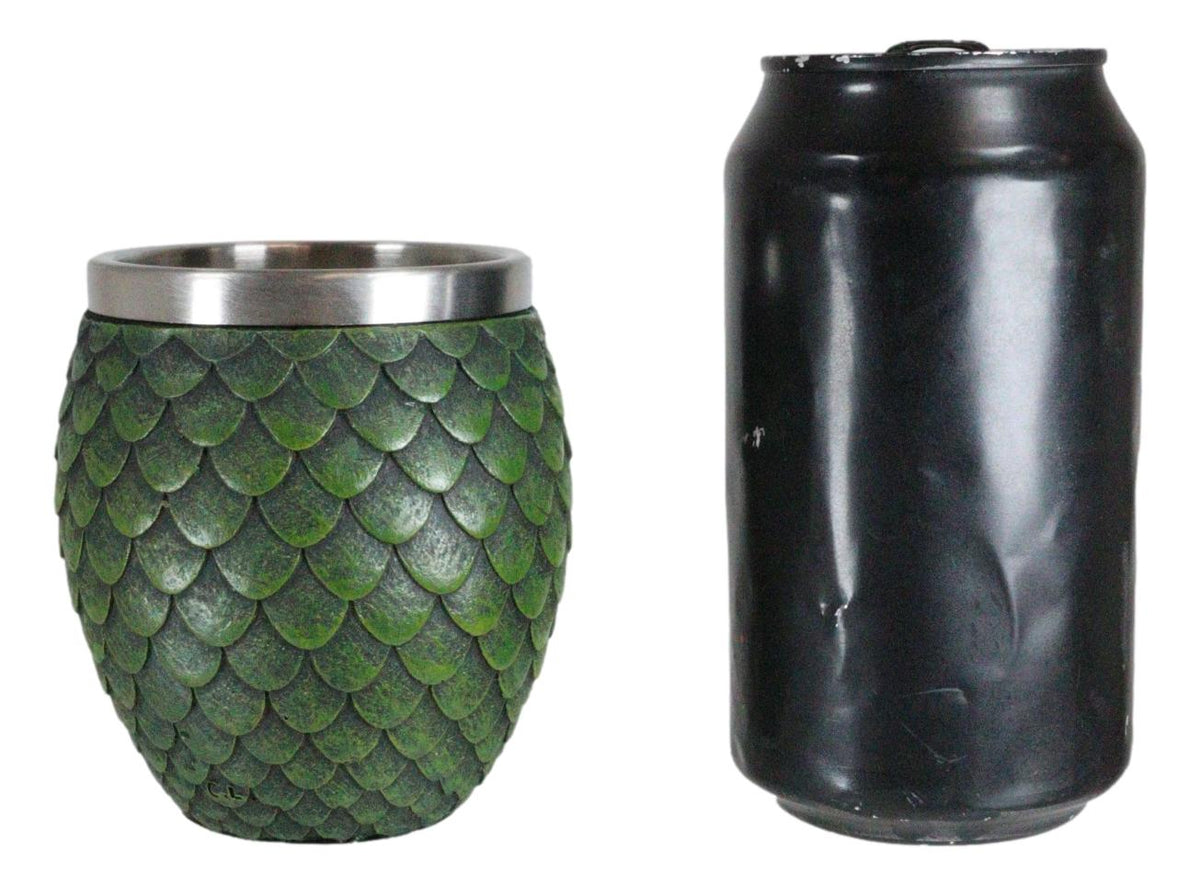 Green Khaleesi's Dragon Scale Egg With Wyrmling Small Cups Shot Glass Set Of 2