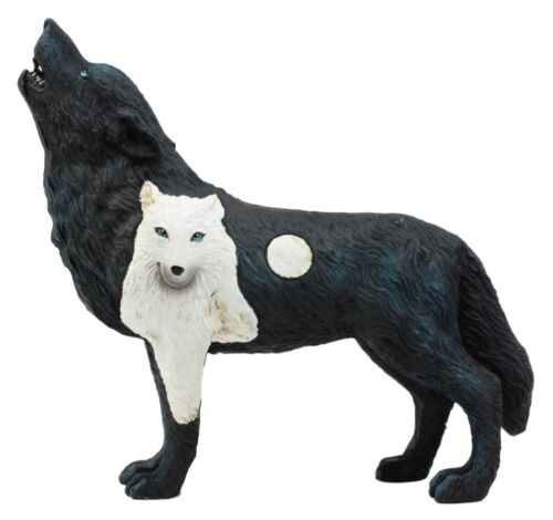 Shadow Moon Snow Native Tribal Howling Wolf Totem Spirit Figurine 6.25"L