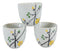 Ebros Japanese Yellow Cherry Blossom Sakura Blossoms Ceramic Tea Pot & 4 Cups
