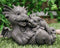 Ebros Garden Dragon Family Mommy and Me Time Statue 8" Long Cute Baby On Mother's Bosom Dragons Faux Stone Resin Finish Figurine Fantasy Home Decor
