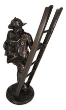 Brave Fireman Fire Fighter Hero Saving Child Descending From Ladder Figurine