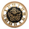 Ebros Large Steampunk Mechanical Moving Gears European Classic Round Style Gold And Black Wall Clock 18"D Victorian Industrial Accent Fantasy Metal Clockwork Gearwork Clocks (Standard Roman Numerals) - Ebros Gift