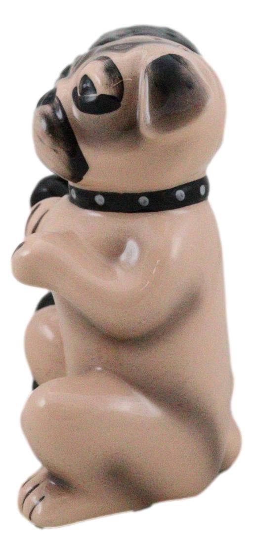 Adorable Black And Tan Begging Love Puppy Pugs Dogs Salt And Pepper Shakers Set