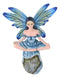 Fae Garden Zen Blue Dragonfly Fairy Meditating On Koan Yoga Rock Figurine