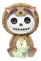 Furry Bones Tanuki Raccoon Dog With Farmer Hat Skeleton Collectible Figurine