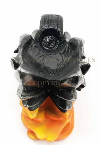 Highway To Hell Devil Wings Motorbike On Fire Ghost Rider Wine Holder Figurine