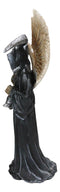 Winged Death Angel Grim Reaper with Scythe And Silver Toll Bell Figurine