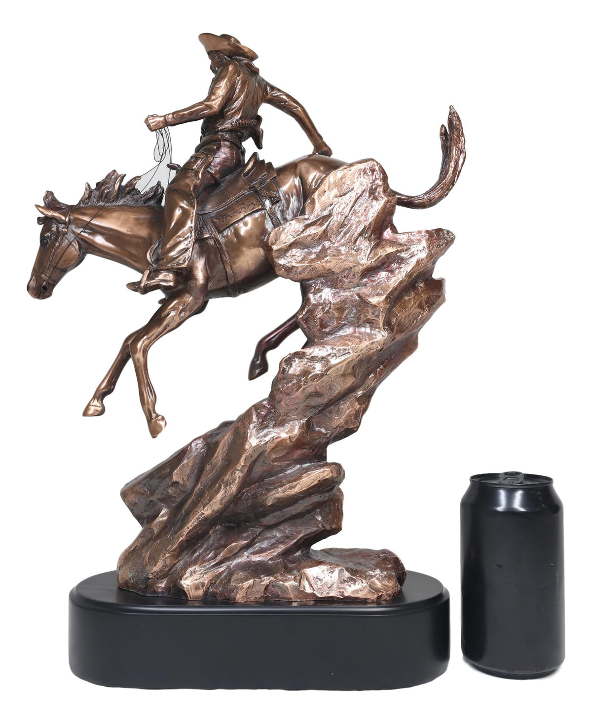 Ebros Rustic Wild West Cowboy Bandit Racing Down Rocky Slope On Horse Statue - Ebros Gift