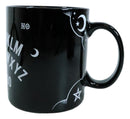 Pack Of 2 Black Wicca Occult Magic Spirit Talking Board Porcelain Coffee Mugs