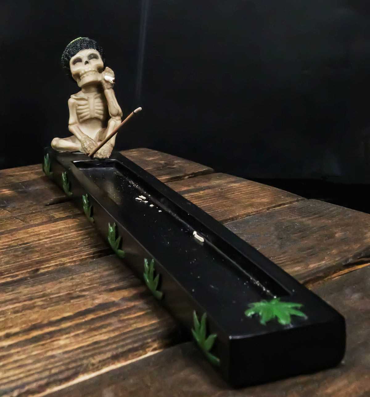 Good Vibes Day of The Dead Reggae Rasta Skeleton Smoking Stash Incense Burner