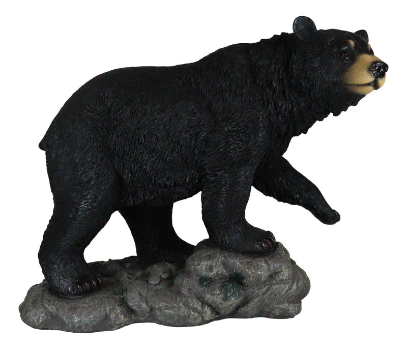 Large Realistic Strolling Black Bear Statue 16.5"L Rustic Cabin Decor Figurine