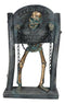 Grinning Skeleton Prisoner Chained At Pillory Keep Calm Scare On Sign Figurine
