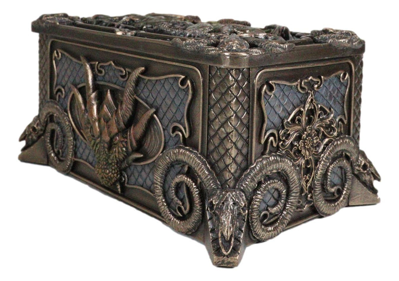 Fantasy Guardian Dragons Baphomet Horned Goat And Skulls Decorative Jewelry Box