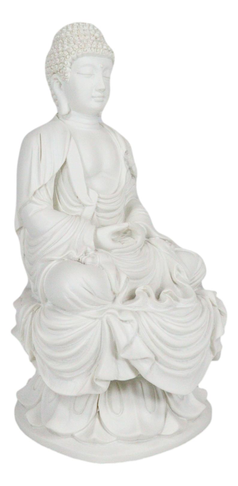 Eastern Enlightenment Meditating Buddha Amitabha Statue 7.25"H Home Altar Zen