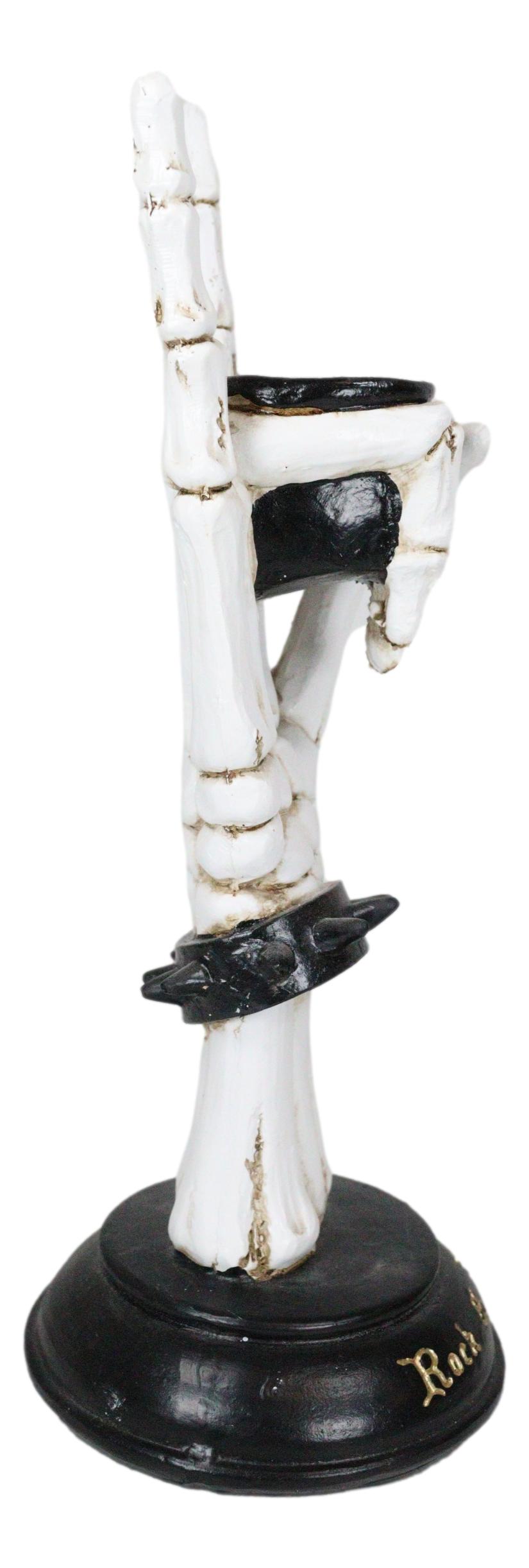 Gothic Hand Sign Skeleton Rock & Roll Spiked Bracelet Votive Candle Holder Decor