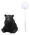 Ebros 14.5" Tall Whimsical Funny Forest Mountain Black Bear Covering Nose Toilet Brush Scrub and Base Holder Bathroom Gift 2 Piece Set Statue Rustic Cabin Lodge Bears Decor Accent Figurine - Ebros Gift