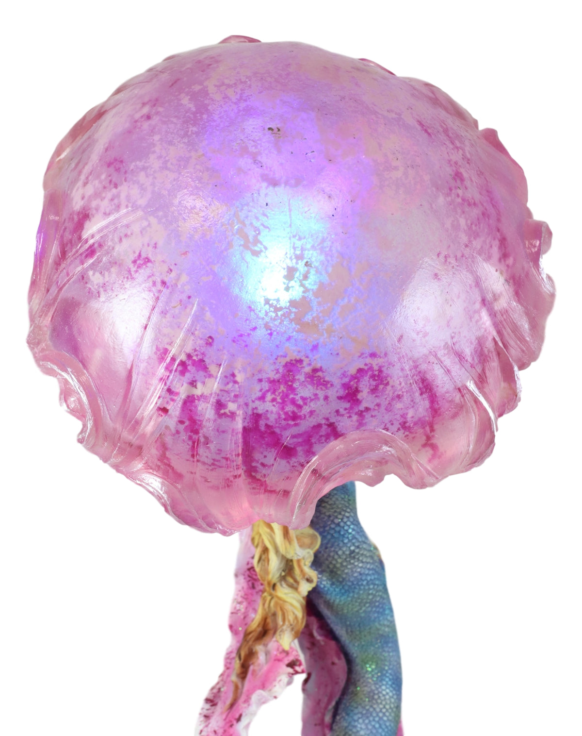 Large 17.25"H Mermaid With Pink Jellyfish Statue With Colorful LED Light