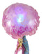 Large 17.25"H Mermaid With Pink Jellyfish Statue With Colorful LED Light