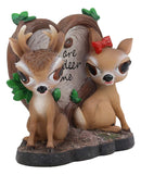 Ebros Valentines Romantic Love Deer Couple By Heart Shaped Plaque Rustic Statue
