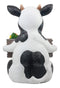 Ebros Animal Farm Whimsical Holstein Cow with Welcome Sign Statue 13" Tall Sunflower Cow Garden Greeter Figurine