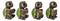 Whimsical Cute Sea Turtles Set of Four Figurine Holding Signs With Funny Sayings