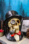 Gentleman Skeleton Skull With One Eye In Tuxedo Top Hat Smoking Cigar Figurine