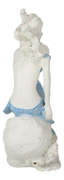 Ebros Ocean Goddess Pretty Mermaid With Blue Tail Holding Conch 8"Tall Figurine