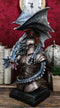 Medieval Paladin Warrior Suit Of Armor Centurion Helmet Blue Dragon Figurine