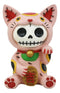 Furry Bones Pink Maneki Neko Skeleton Figurine Lucky Cat Kitten Furrybones Toy