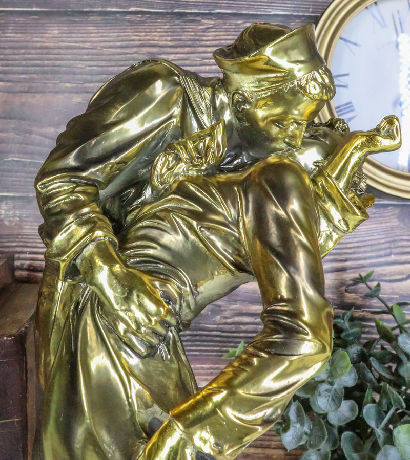 Unconditional Surrender Bronzed Navy Sailor Kissing Nurse Statue World War 2