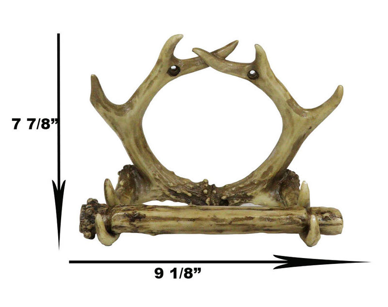 Rustic Western 8 Point Buck Deer Antlers Toilet Paper Holder Bathroom Wall Decor