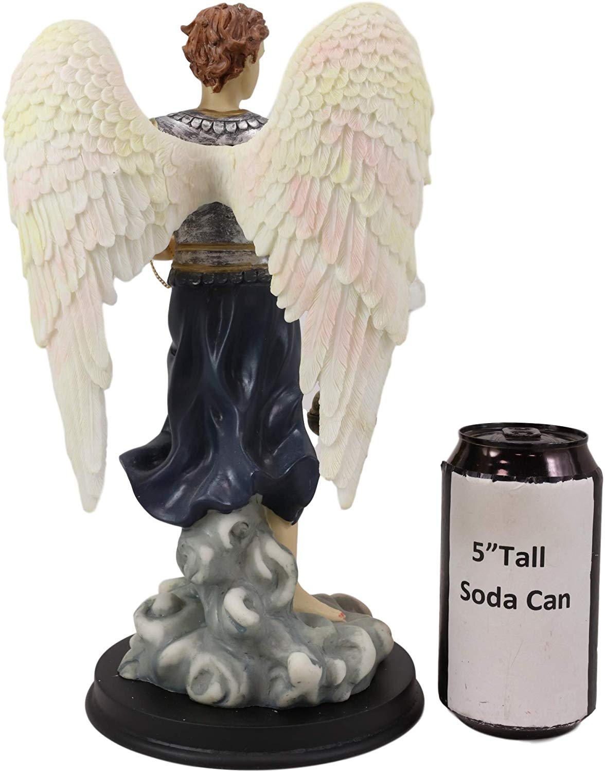Ebros Byzantine Colorful Archangel Sealtiel Statue with Brass Name Plate 12"H