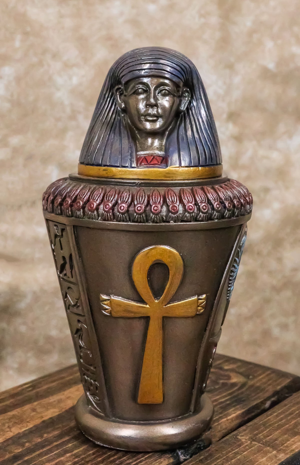 Ebros Egyptian Gods and Deities Imsety Human Mummy Canopic Jar Statue 5.5" H