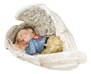 Rustic Western Cowboy Angel Baby Peacefully Sleeping In Giant Wings Figurine