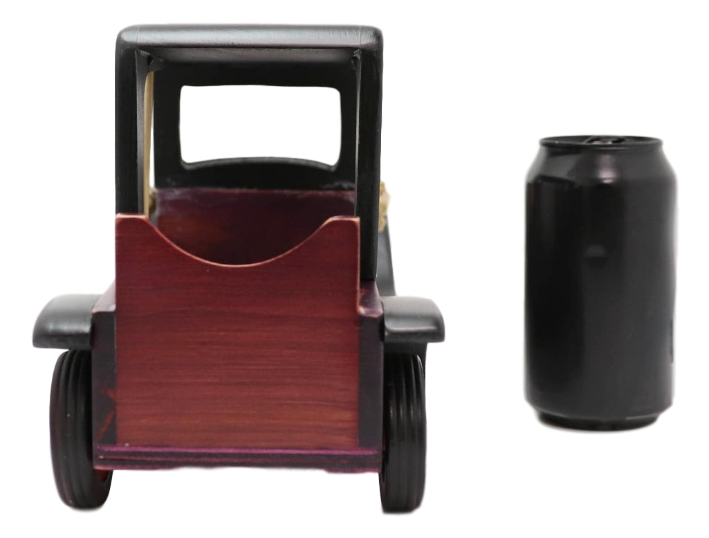 Hand Made Wood Retro Antique Style Purple Model T Sedan Car Wine Holder Figurine